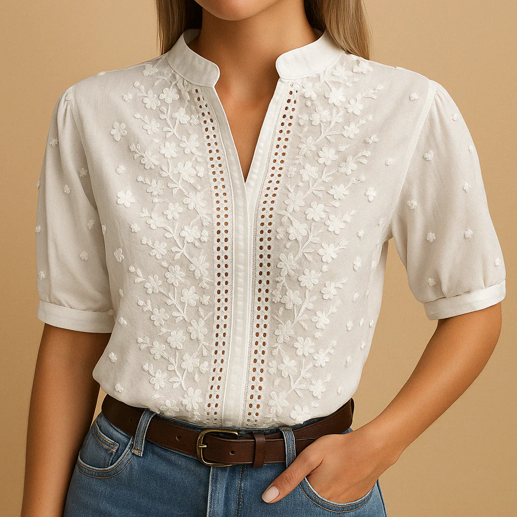 Damen Bluse | klassische Schnittform mit V-Ausschnitt - Image 2