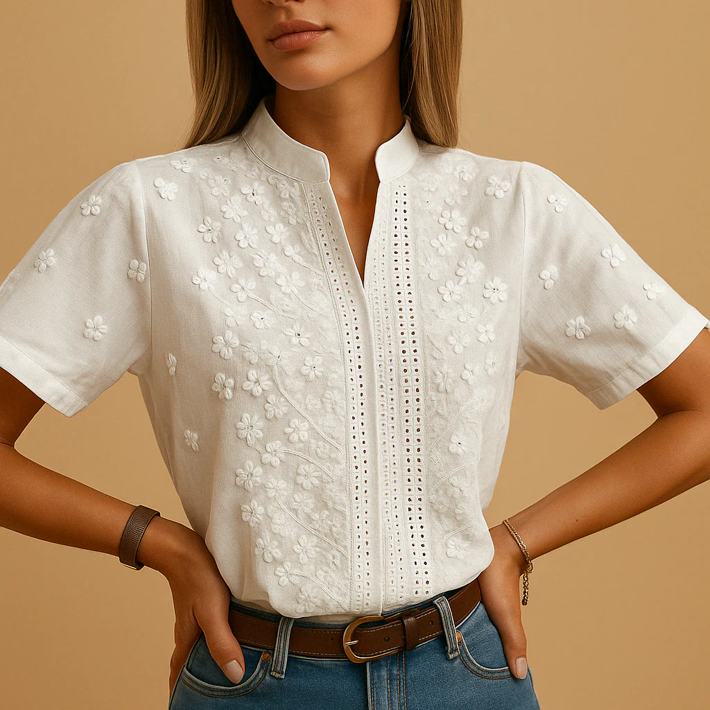 Damen Bluse | klassische Schnittform mit V-Ausschnitt - Image 3