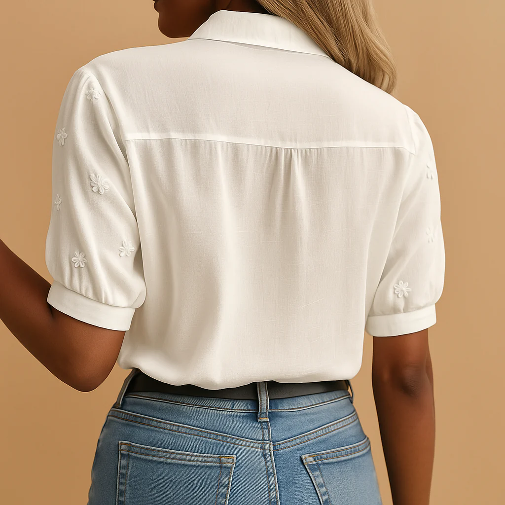 Damen Bluse | klassische Schnittform mit V-Ausschnitt - Image 4