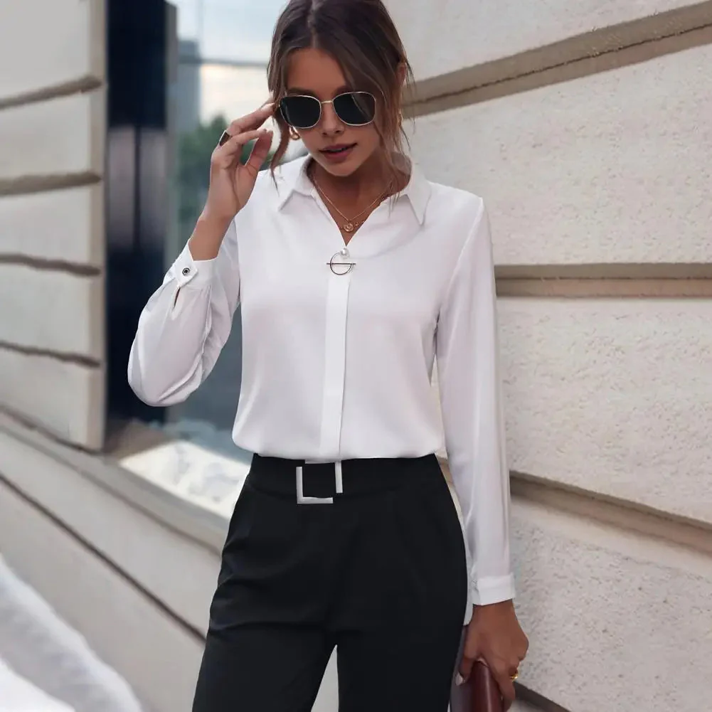 Damen Bluse | klassischer Kragen und lange Ärmel