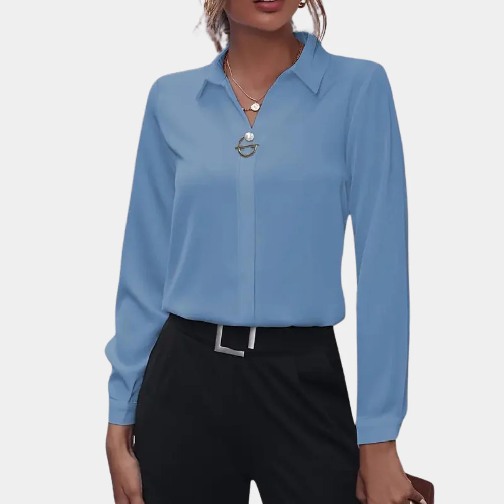 Damen Bluse | klassischer Kragen und lange Ärmel - Image 4