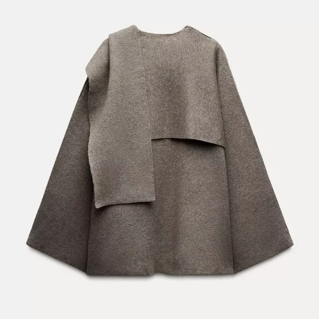Damen Cape Winterjacke | Knopfverschluss und weiter Schnitt - Image 5