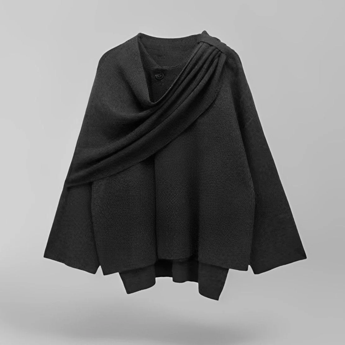 Damen Cape Winterjacke | Knopfverschluss und weiter Schnitt - Image 7