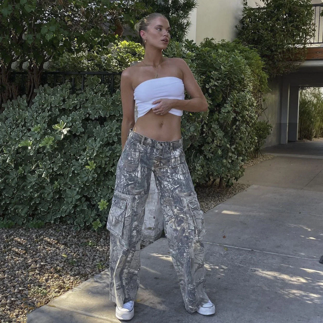 Damen Hose | Cargo-Ausführung mit Taschen und Musterstruktur - Image 4