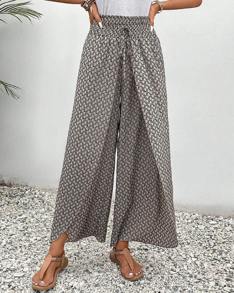 Damen Hose Sommer | hohe Taille und geometrisches Muster - Image 3