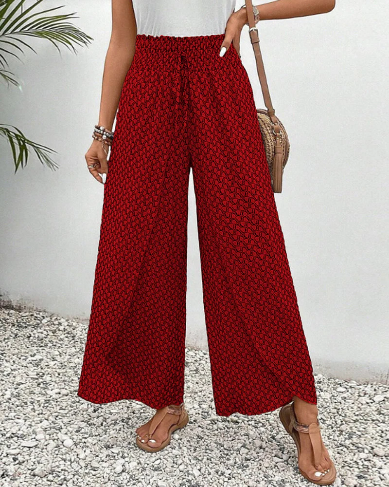 Damen Hose Sommer | hohe Taille und geometrisches Muster - Image 5