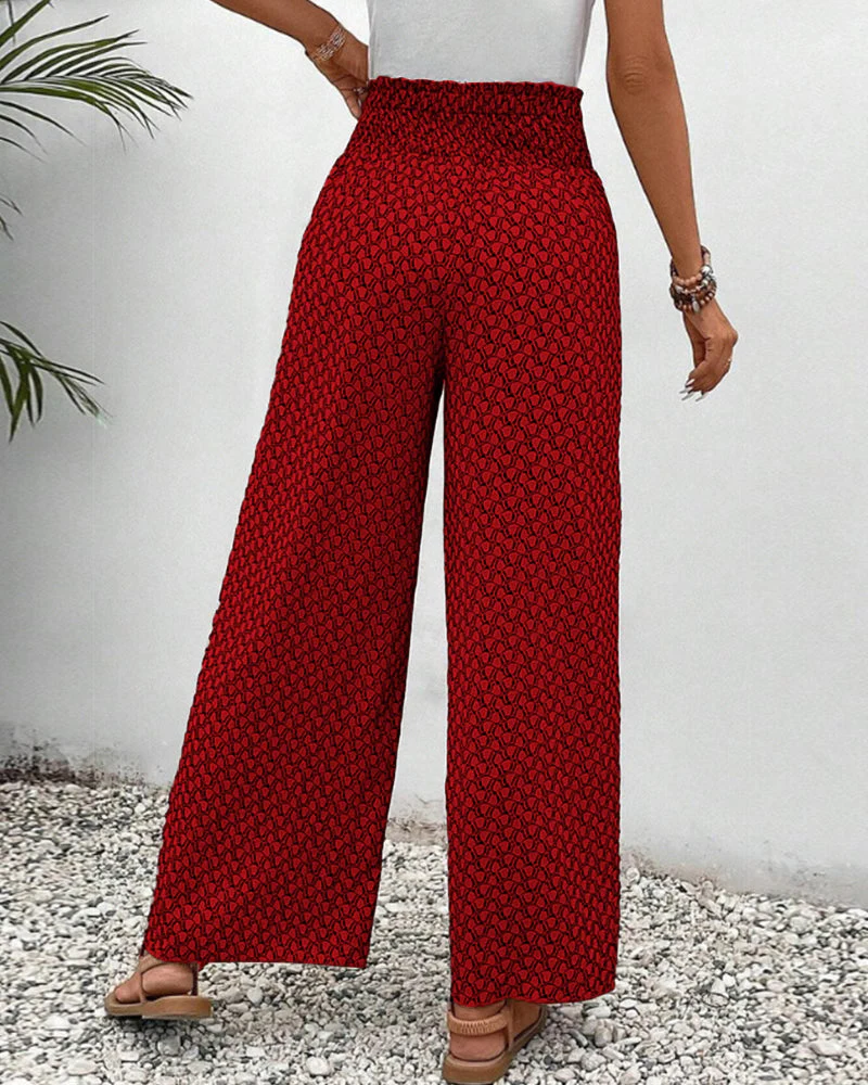 Damen Hose Sommer | hohe Taille und geometrisches Muster - Image 8
