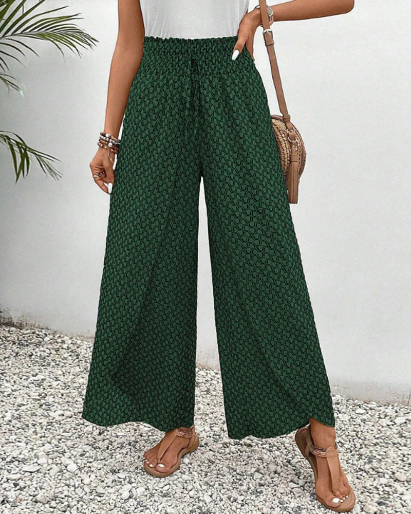 Damen Hose Sommer | hohe Taille und geometrisches Muster - Image 9