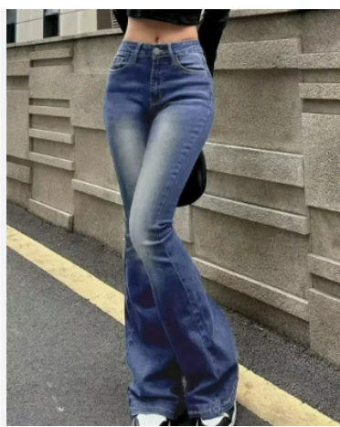 Damen-Jeans mit hoher Taille | ausgestelltes Bein - Image 3
