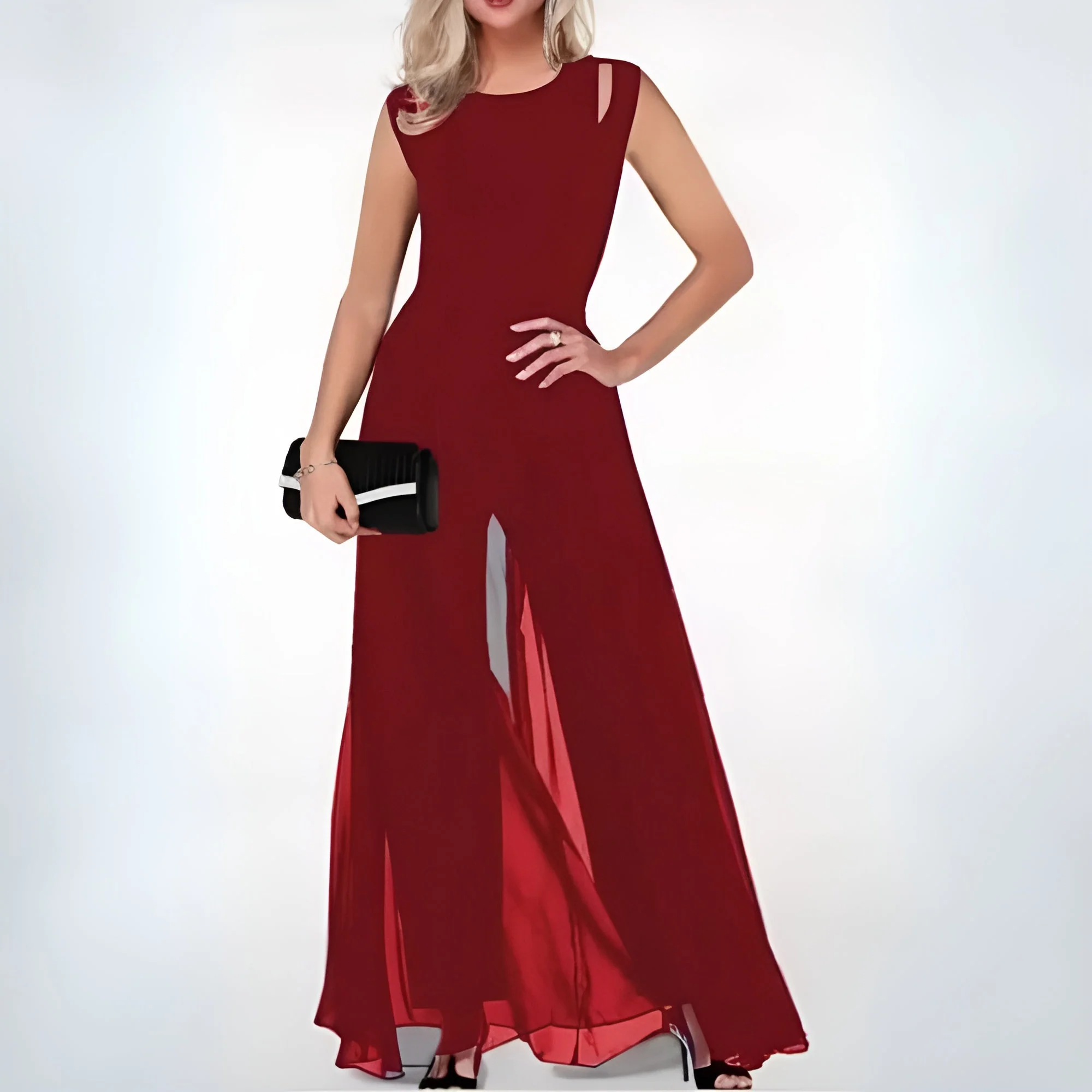 Damen Jumpsuit Ärmellos | weites Bein und lockerer Formverlauf - Image 3