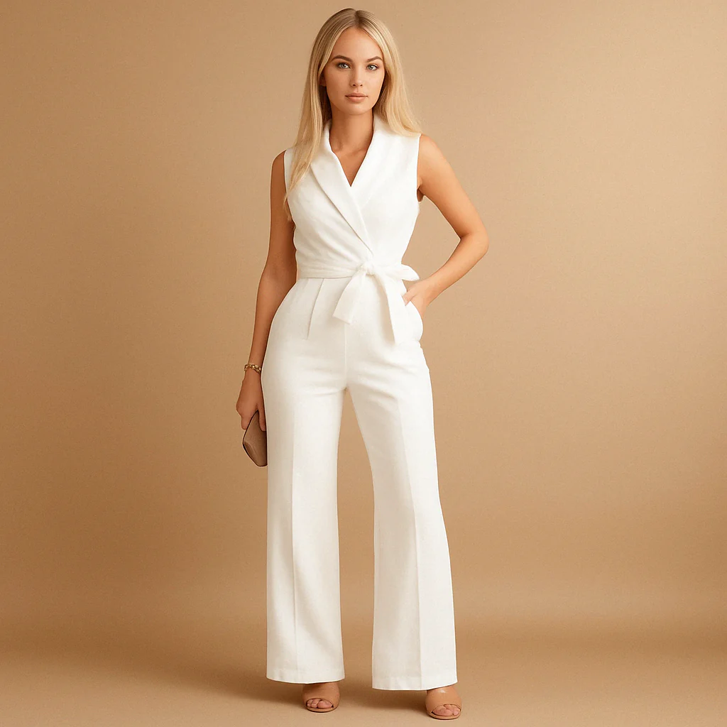 Damen Jumpsuit Wickel | weite Beine und taillierte Passform - Image 9