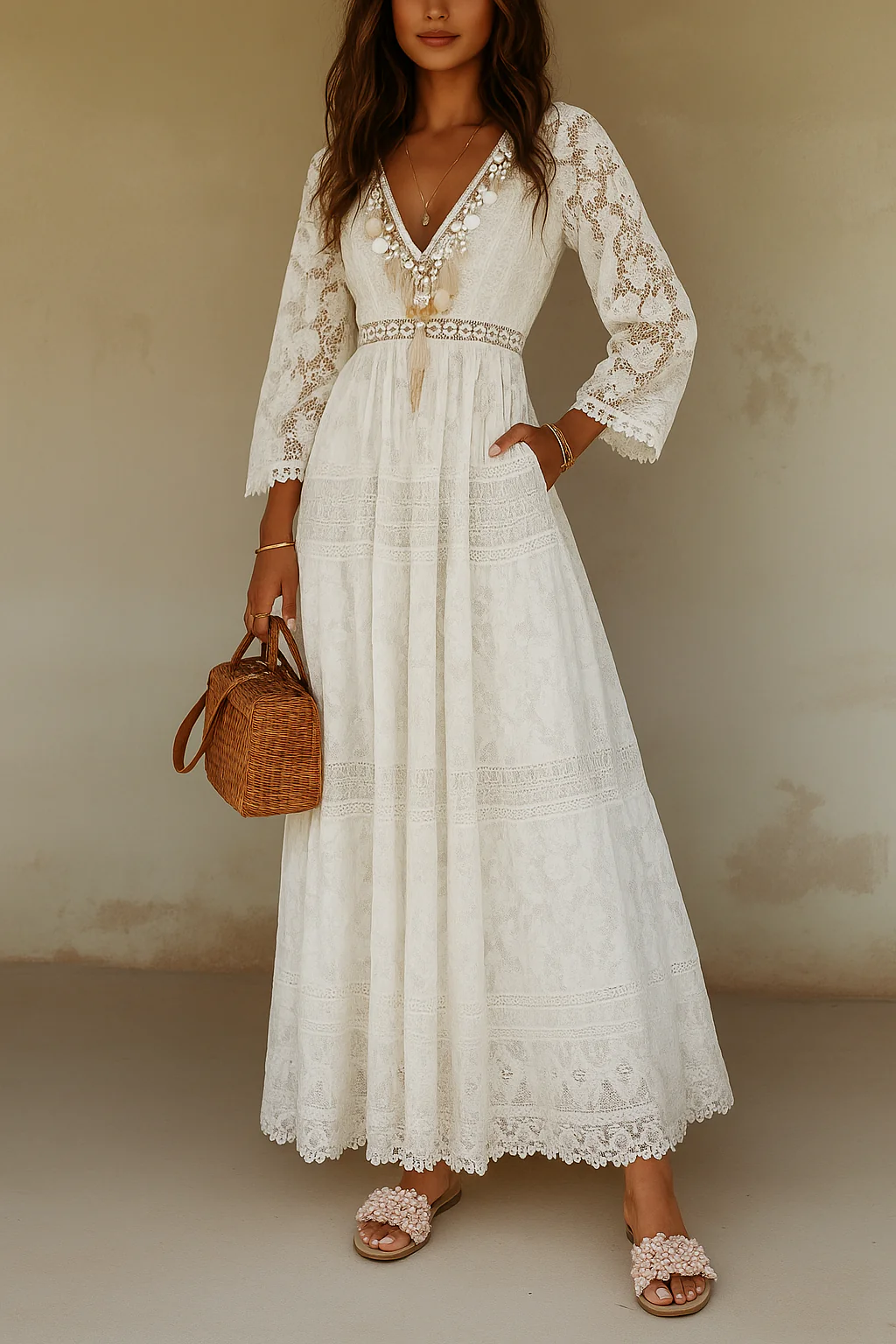 Damen Kleid | Lange Ausführung mit Blumenmuster - Image 3