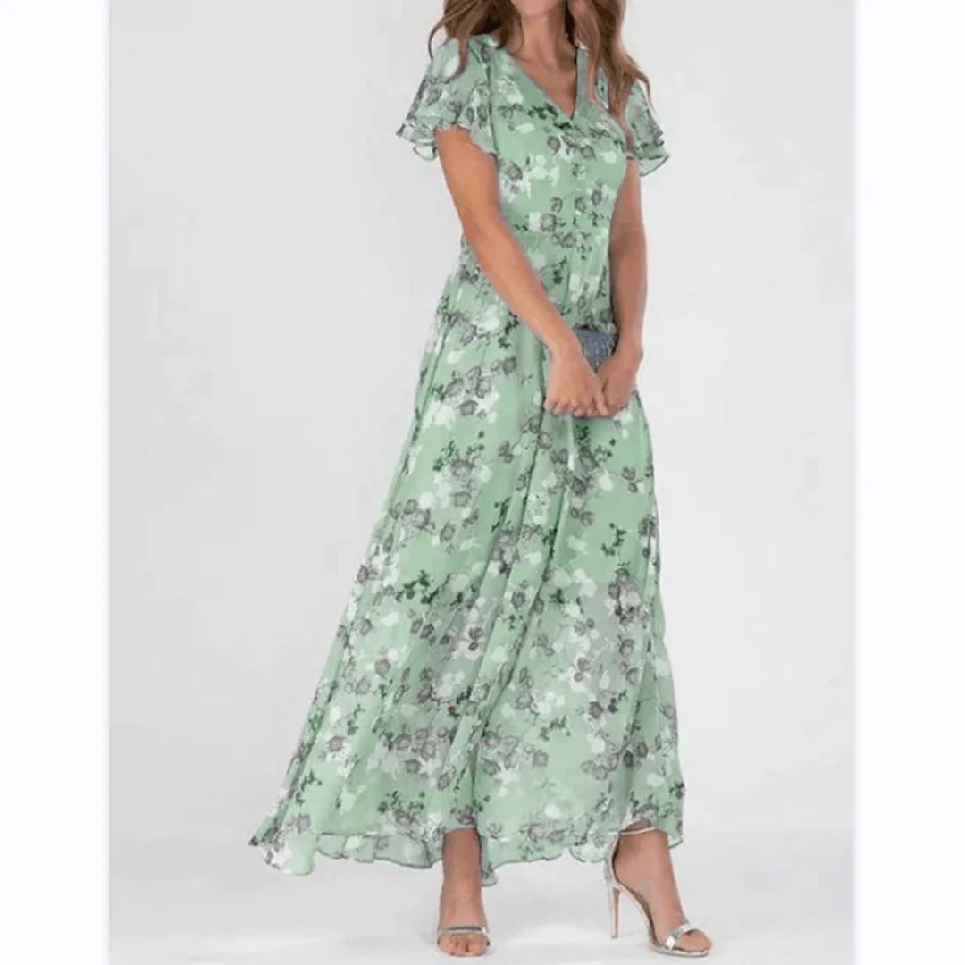 Damen Kleid Maxi | V-Ausschnitt und durchgehende Linienführung - Image 3