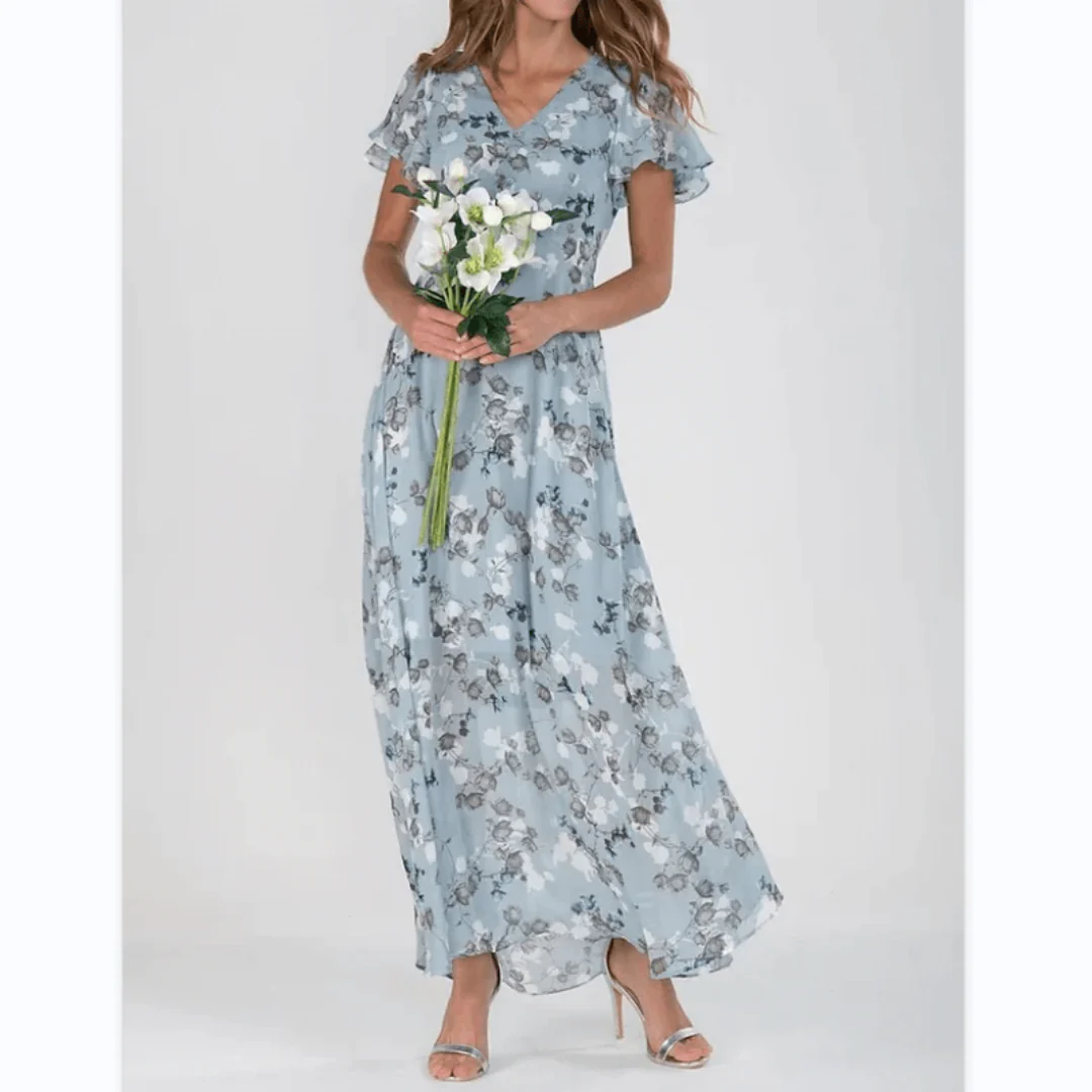 Damen Kleid Maxi | V-Ausschnitt und durchgehende Linienführung - Image 4