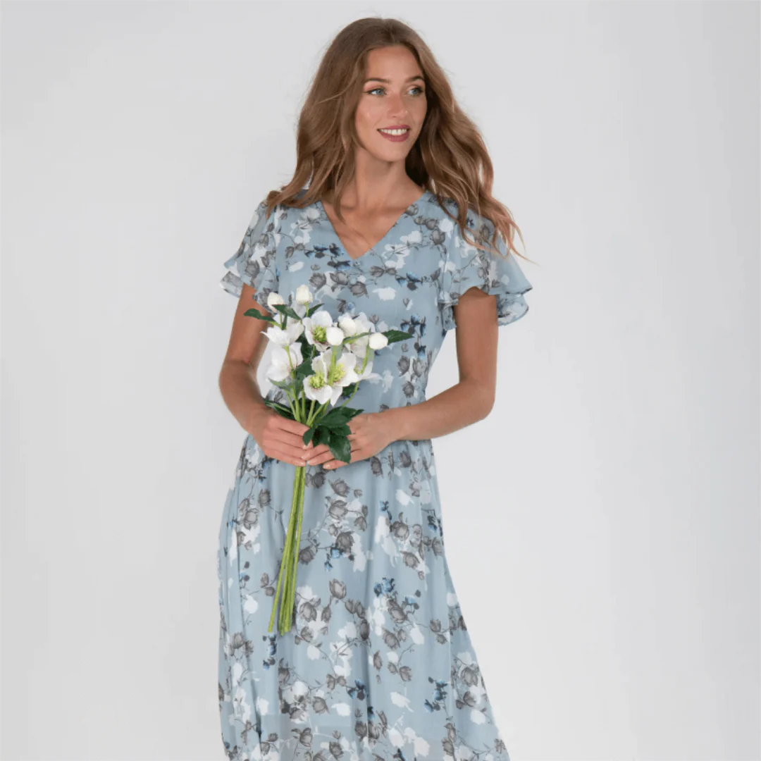 Damen Kleid Maxi | V-Ausschnitt und durchgehende Linienführung - Image 7