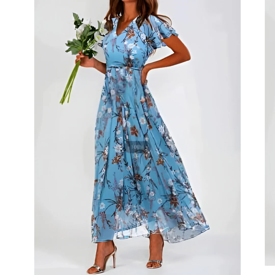 Damen Kleid Maxi | V-Ausschnitt und durchgehende Linienführung - Image 9