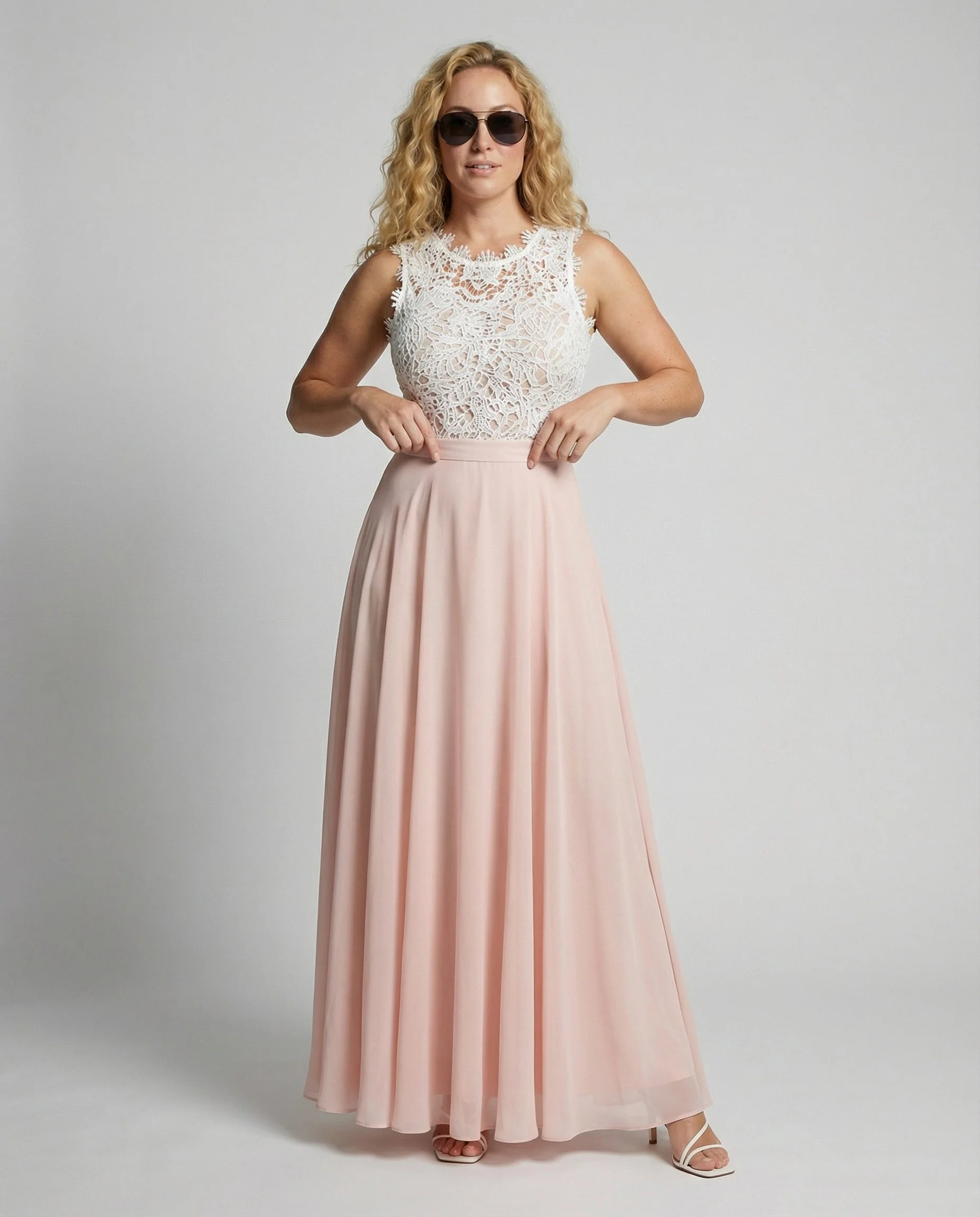 Damen Kleid | maxi mit Rundhalsausschnitt