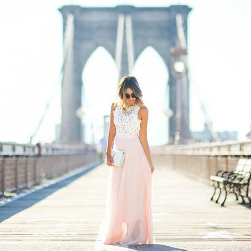 Damen Kleid | maxi mit Rundhalsausschnitt - Image 6