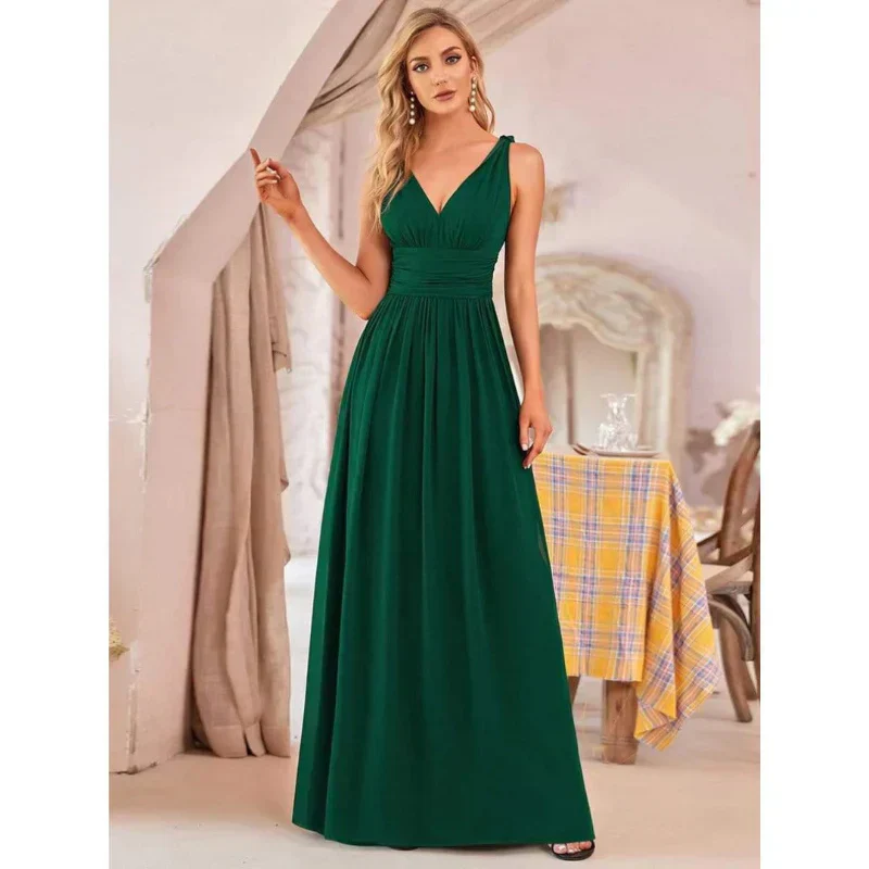 Damen Kleid Maxi | V-Ausschnitt und fließender Saumabschluss - Image 2