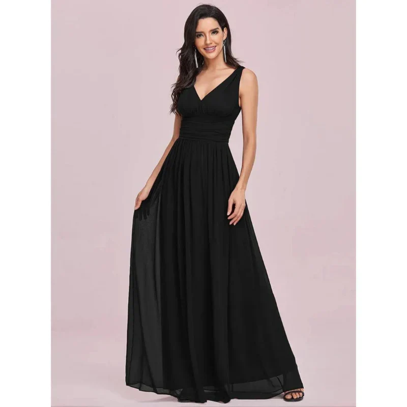 Damen Kleid Maxi | V-Ausschnitt und fließender Saumabschluss - Image 5