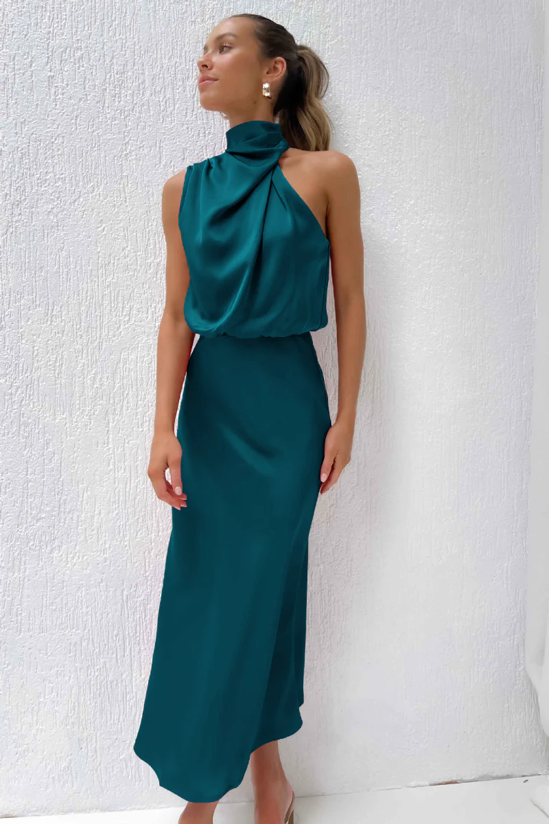 Damen Kleid | midi-Länge mit asymmetrischer Halslinie - Image 3