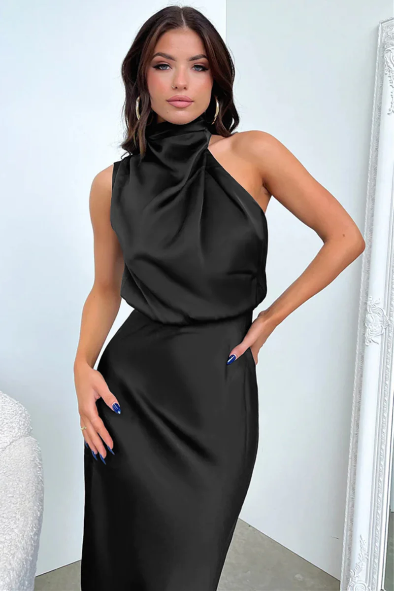 Damen Kleid | midi-Länge mit asymmetrischer Halslinie - Image 9
