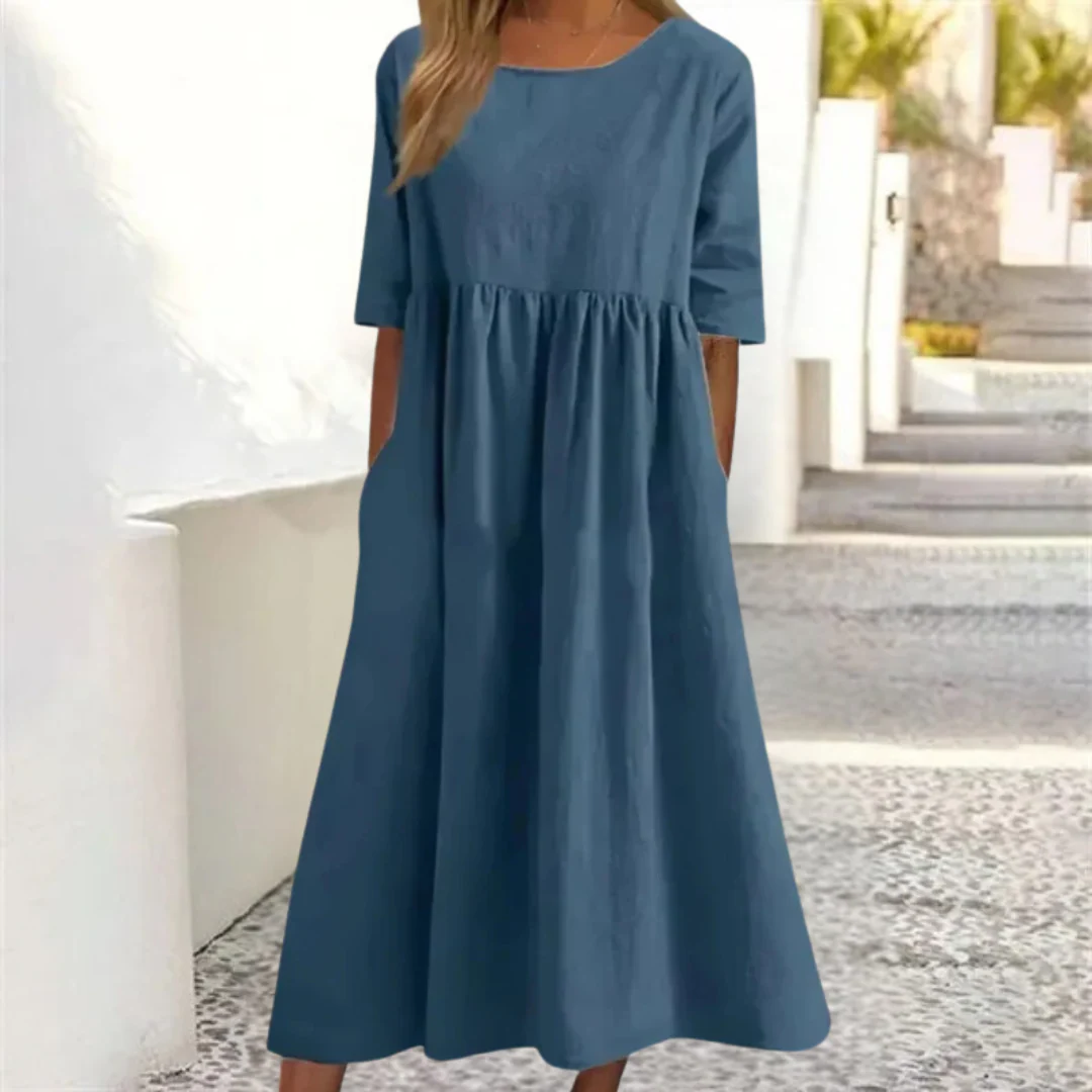 Damen Kleid Midi | lockere Passform und fließender Rockverlauf - Image 2