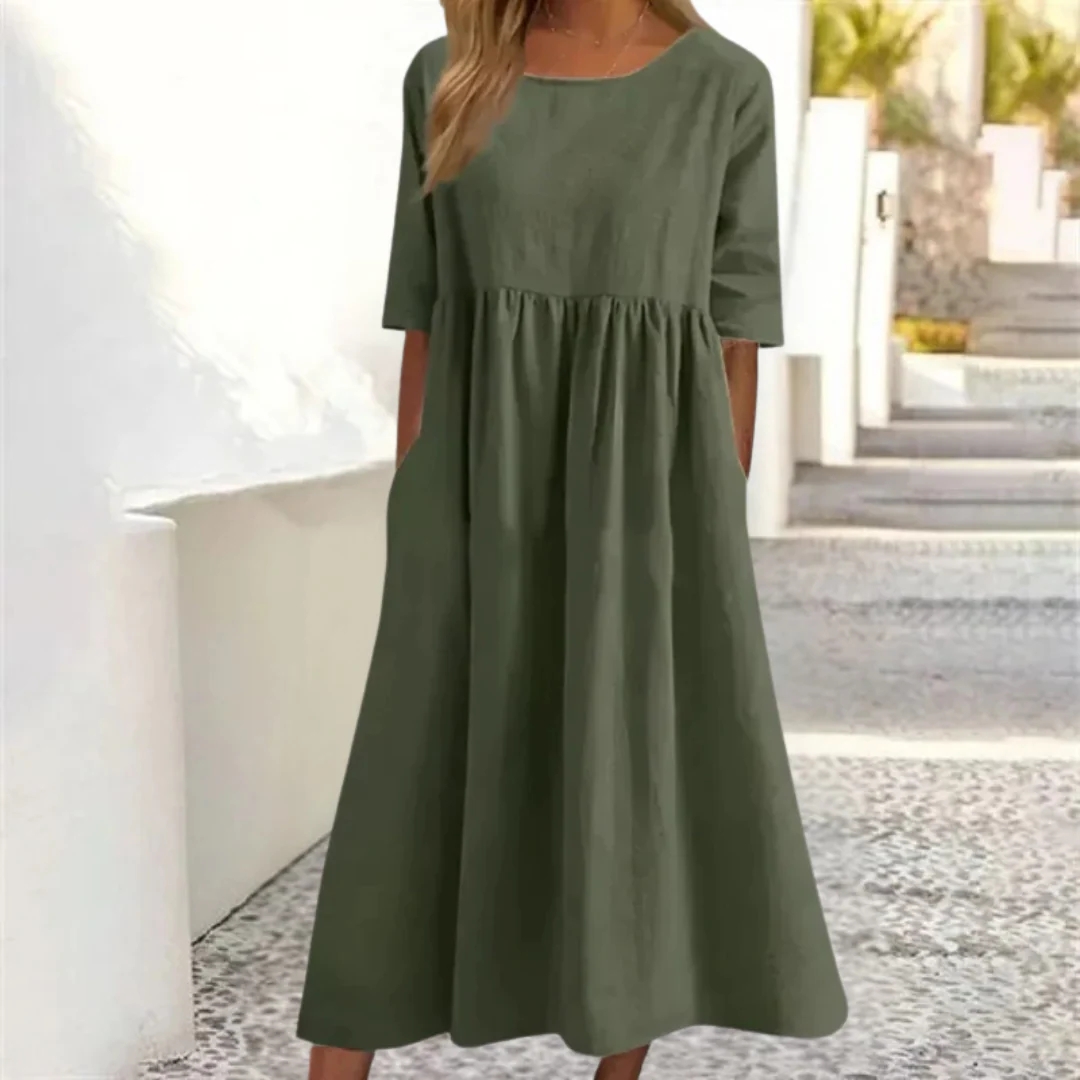 Damen Kleid Midi | lockere Passform und fließender Rockverlauf - Image 3