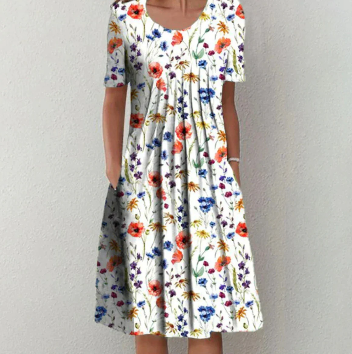 Damen Kleid Midi | Muster und durchgehende Linienführung