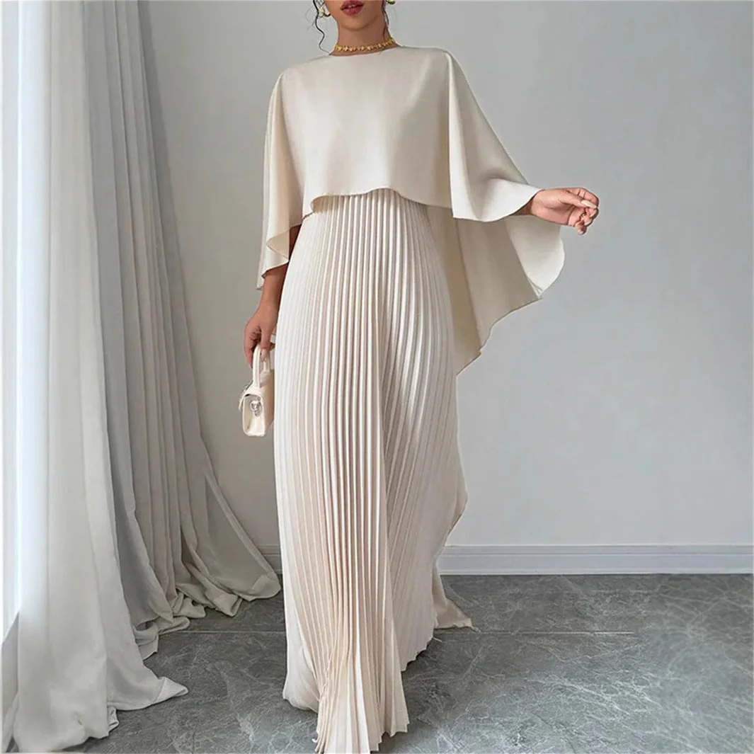 Damen Kleid | Lange Ausführung mit Plisseefalten