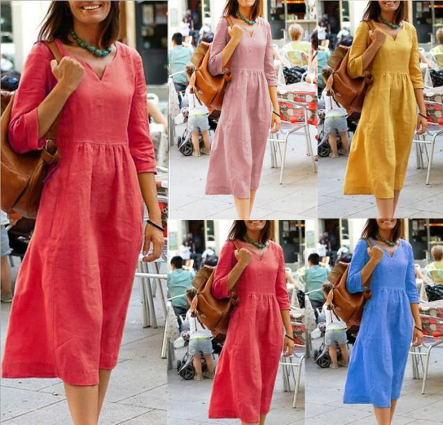 Damen Kleid | taillierter Schnitt mit V-Ausschnitt