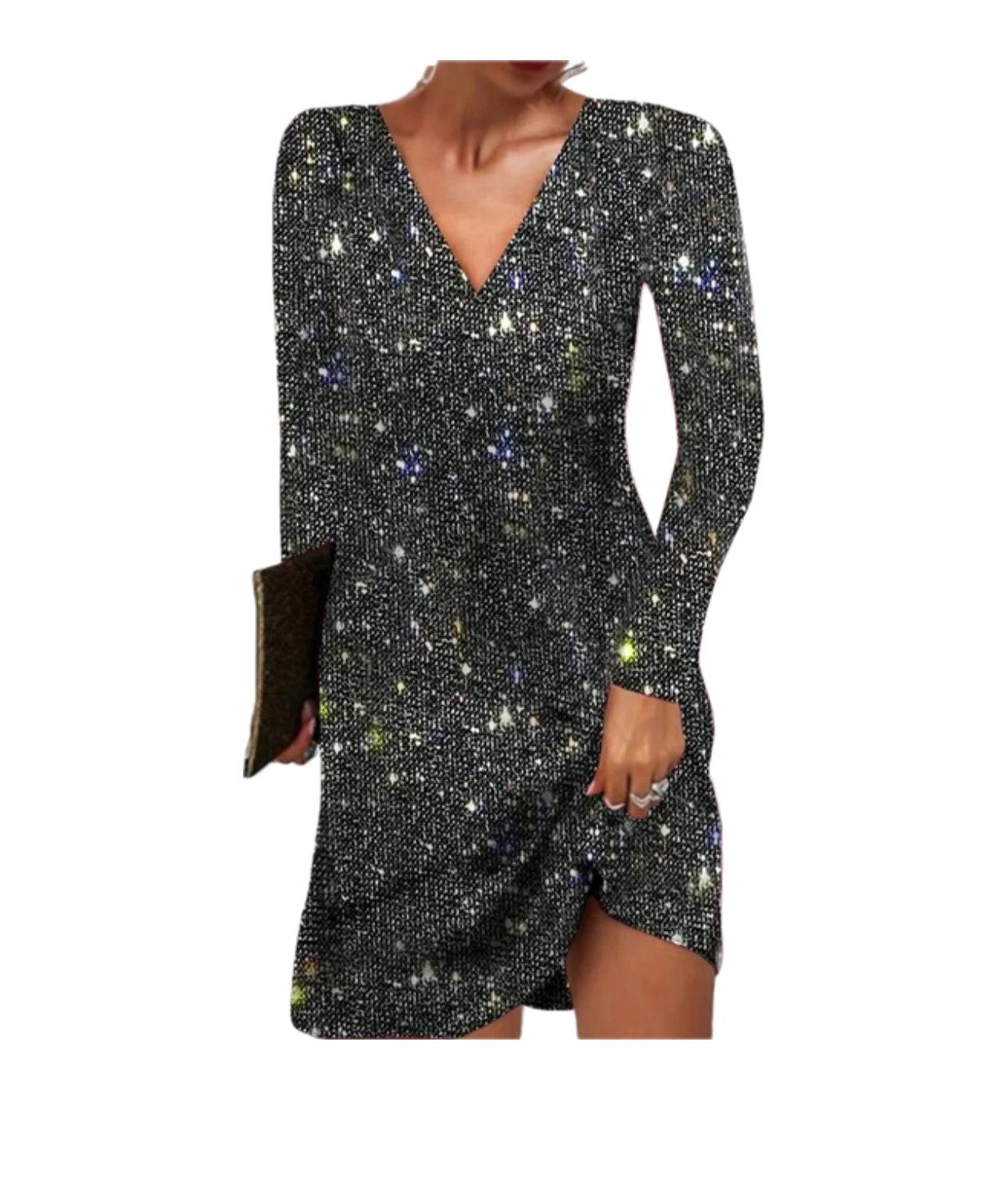 Damen Kleid | Kurze Form mit V-Ausschnitt und Langarm - Image 6