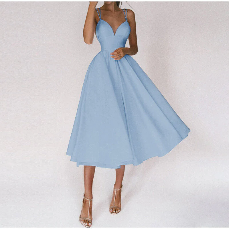 Damen Kleid | mittellanger Schnitt mit V-Ausschnitt-Struktur - Image 3