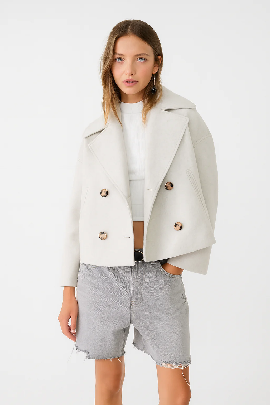 Damen Kurzmantel | Doppelte Knopfleiste in eleganter Ausführung - Image 7
