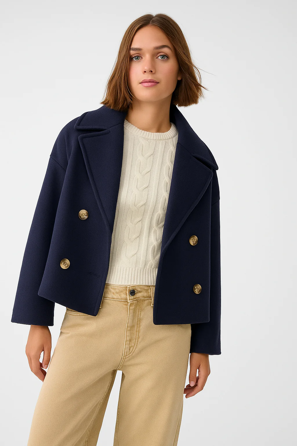 Damen Kurzmantel | Doppelte Knopfleiste in eleganter Ausführung - Image 8