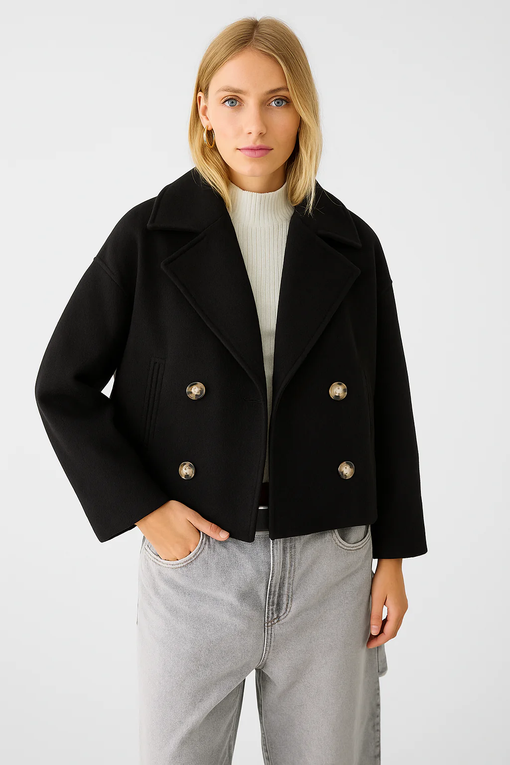 Damen Kurzmantel | Doppelte Knopfleiste in eleganter Ausführung - Image 9