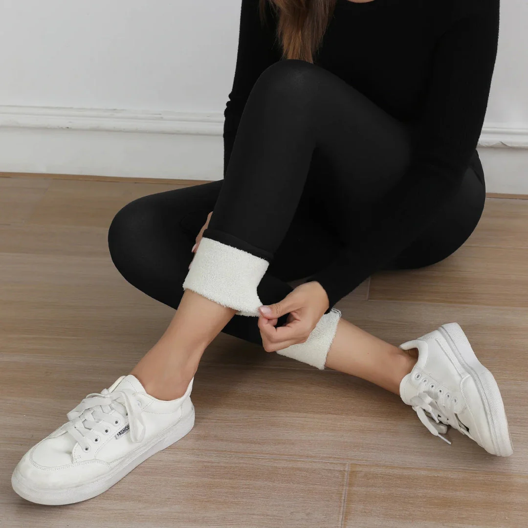 Damen Leggings | Fleece Ausführung blickdicht elastischer Bund - Image 10