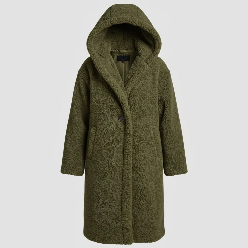Damen Mantel | lang mit Kapuze und Taschen - Image 6