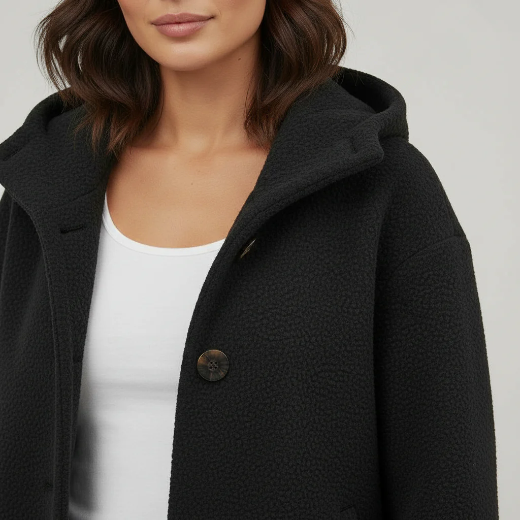 Damen Mantel | lange Form mit Kapuze und klarer Linienführung - Image 6