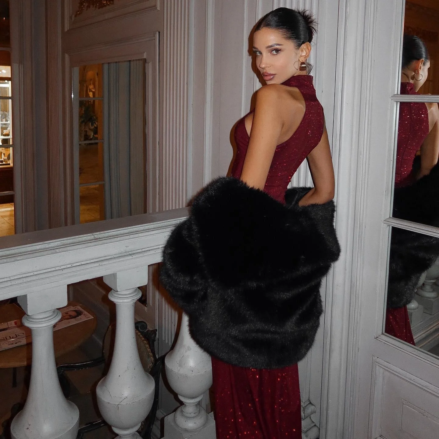 Damen Maxikleid | Festlich mit Pailletten in Rot - Image 7