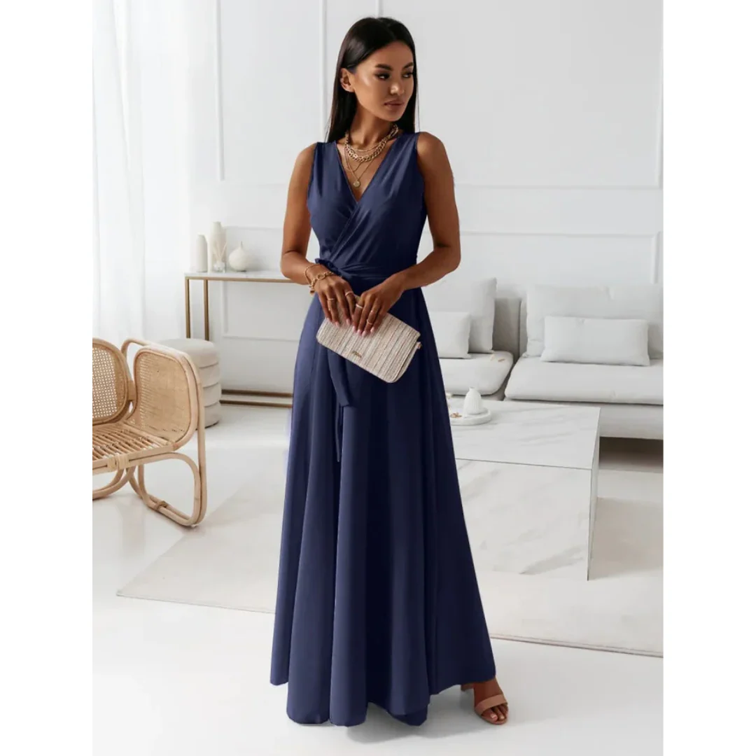 Damen-Maxikleid in Wickeloptik | ärmellose Ausführung - Image 6