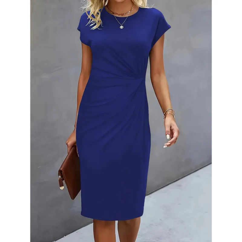 Damen-Midikleid mit Kurzarm | formale Linienführung - Image 2