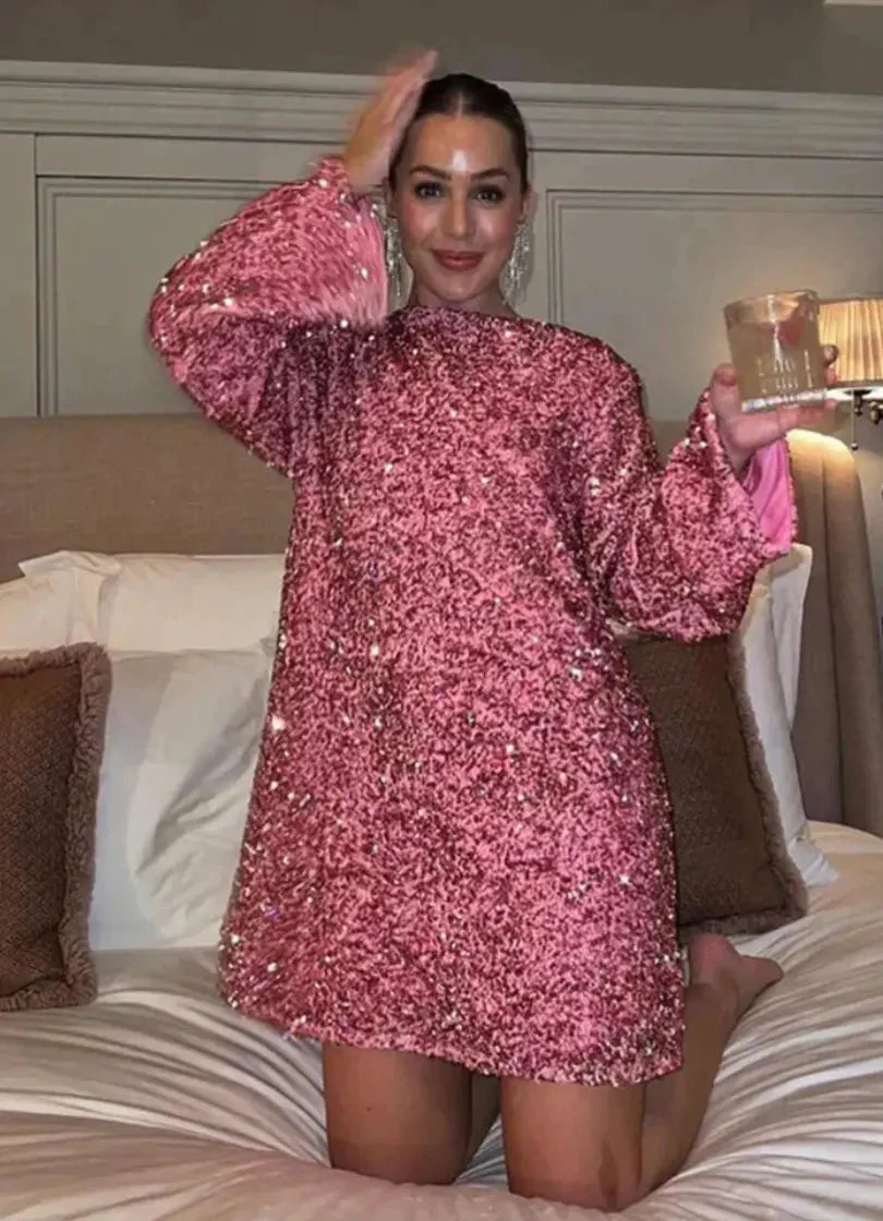 Damen Minikleid | Lange Ärmel schlichte Passform kurze Länge - Image 7