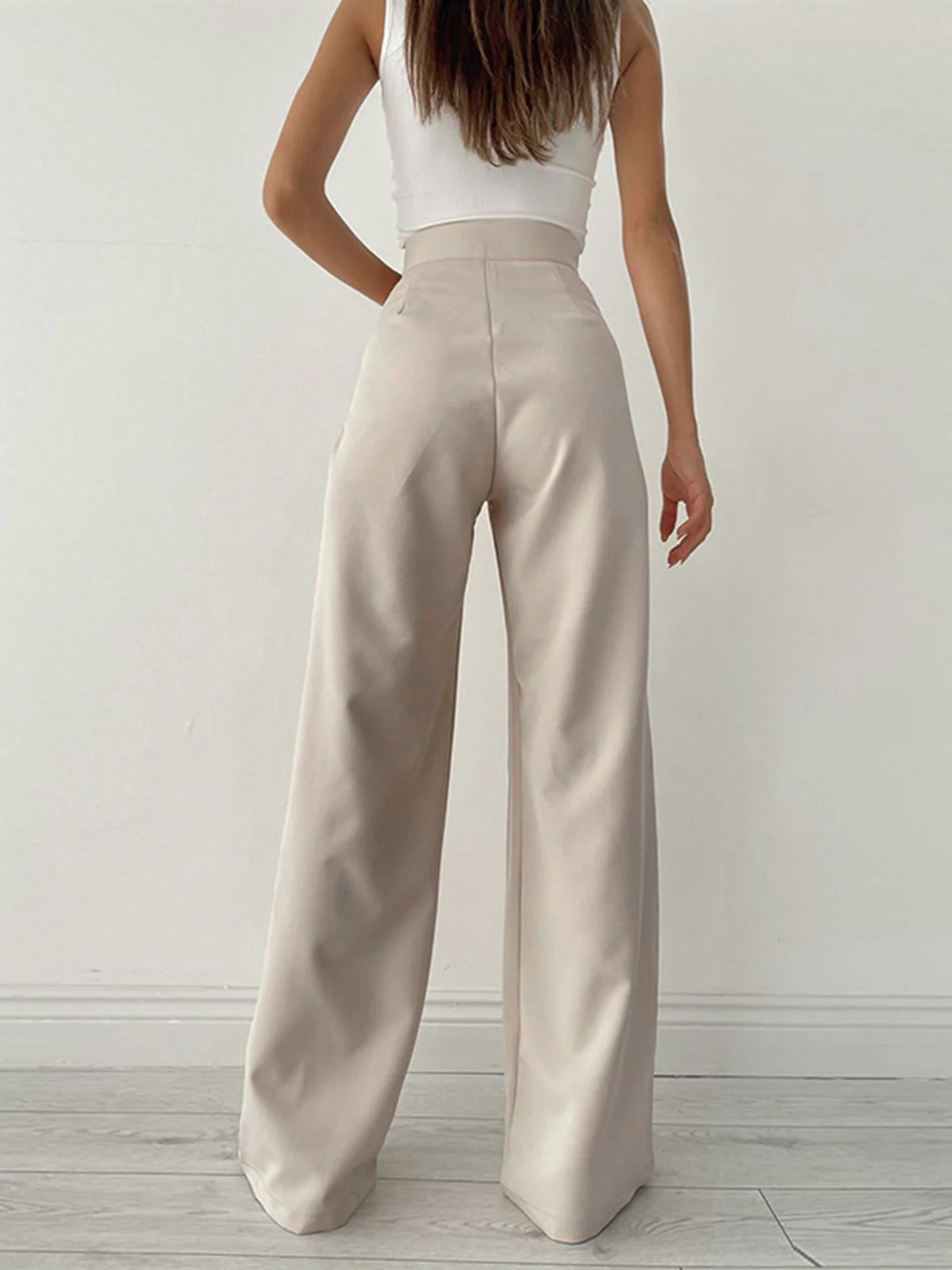 Damen Pantalon | Hohe Taille mit Schleifendetail und weitem Bein - Image 4