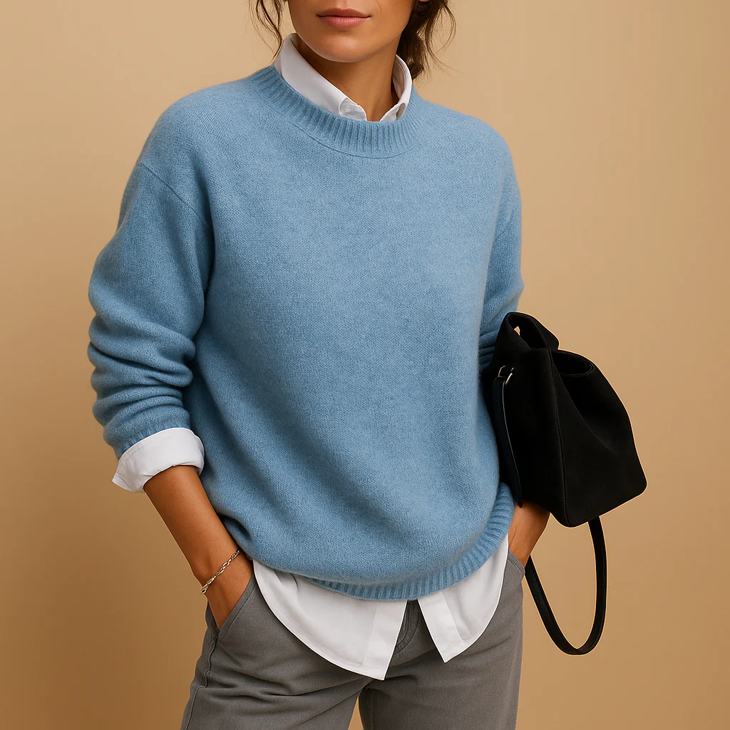 Damen Pullover | klassische Form mit Rippabschluss und langer Ärmel - Image 3