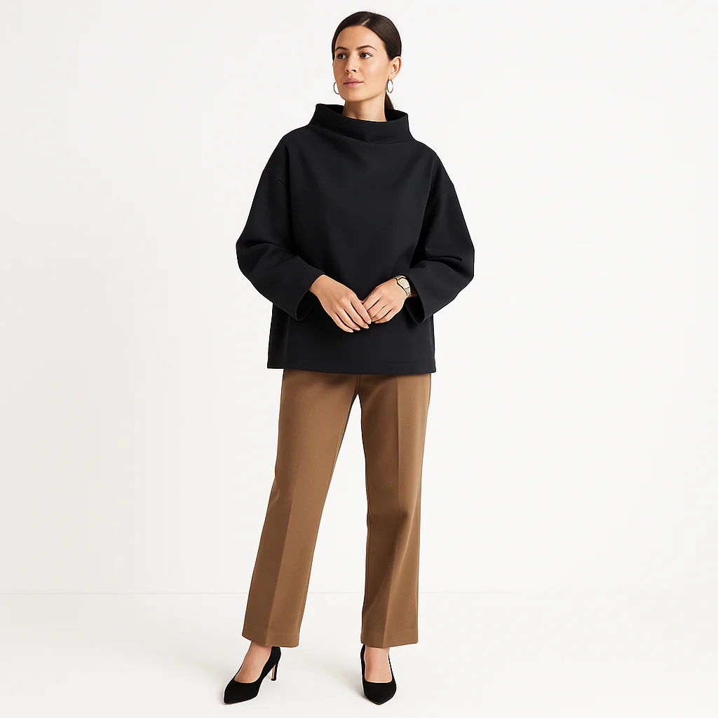 Damen Rollkragenpullover | Eleganter Pullover in Schwarz