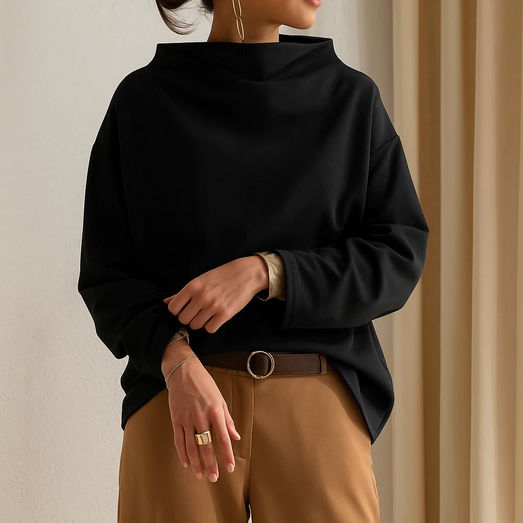 Damen Rollkragenpullover | Eleganter Pullover in Schwarz - Image 2
