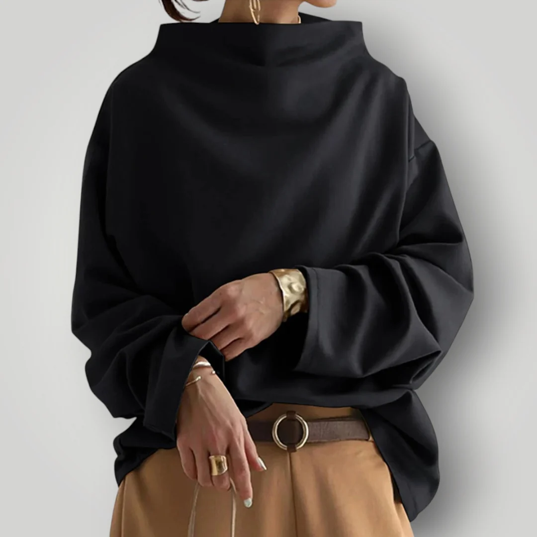 Damen Rollkragenpullover | Eleganter Pullover in Schwarz - Image 3