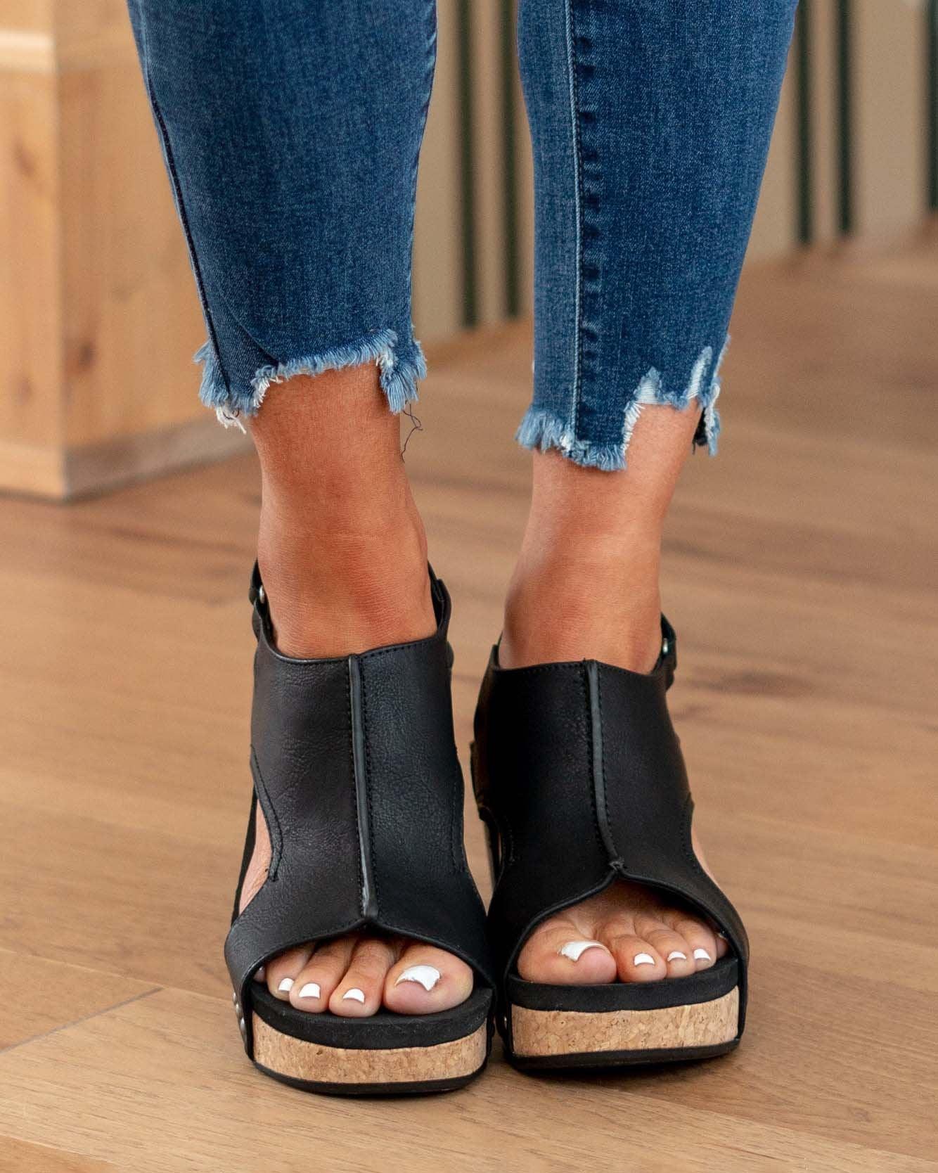 Damen Sandalen | Keilabsatz mit Plateau und Fersenriemen - Image 3