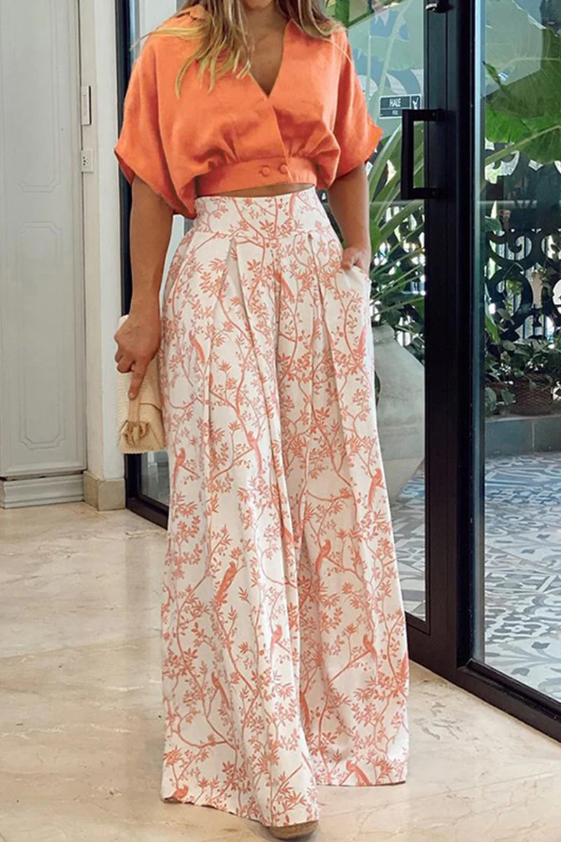 Damen Set | V-Ausschnitt Top und Pantalon Kombination - Image 2